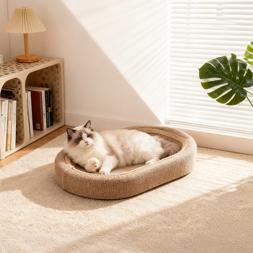 Oval cat scratcher board - cat,
