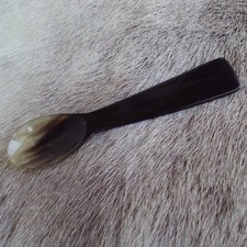 Polished cow horn spoon - polished, 6"