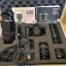 Canon T90 Film Camera + canon 50mm Lens, 300 TL Flash, Remote, zoom Lenses +case