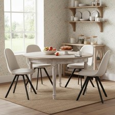 Set of 4 Fabric Swivel Dining