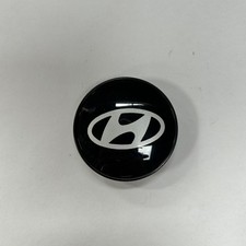 Hyundai Alloy Wheel Fondmetal Centre Hub 1x Black Silver Cap Genuine C005