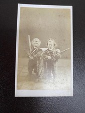 VICTORIAN CDV CHILDREN WITH WOODWIND INSTRUMENTS J M Powell MILFORD HAVEN