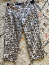 M&S The Mia Slim Capri Stretch Crop Trousers Floral Print Size 12 Short New