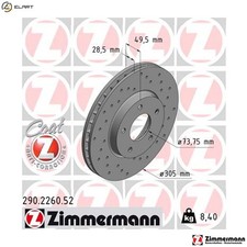 2x BRAKE DISC 290.2260.52 FOR