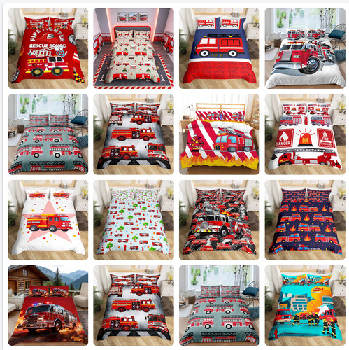 Fire fighting truck duvet - truck,