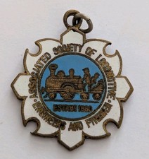 ASLEF Vintage Enamel Medal Associated Society Of Locomotive Engineers & Firemen