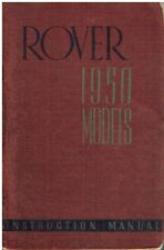ROVER P4 75 'CYCLOPS' SALOON ORIG 1950 OWNERS INSTRUCTION & MAINTENANCE HANDBOOK
