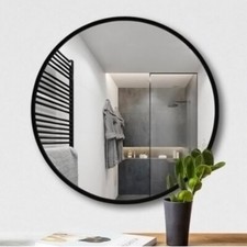 Black Large Round Mirror Wall