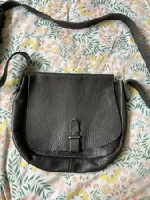 Jigsaw Butter Soft Raw Black Leather Small Cross Body Shoulder Bag Handbag