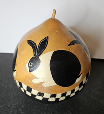 FOLK ART GOURD - Black & White