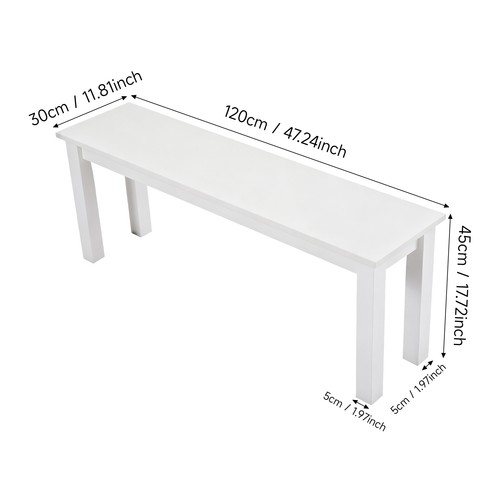 Wooden bench 120 45cm - wooden, 120×30×45cm
