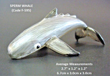 Glass WHALE Shiny Silver Glass