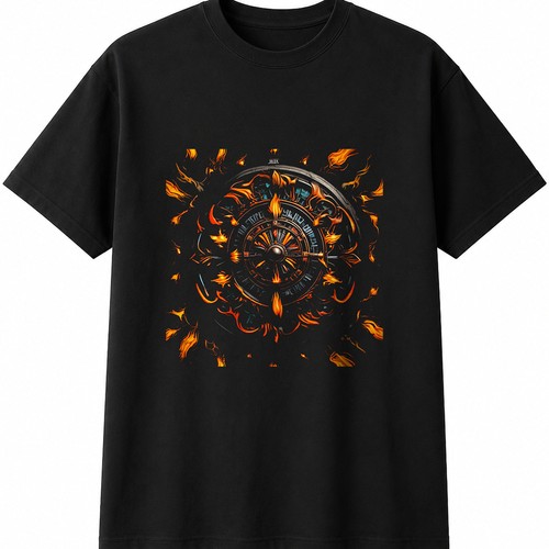 Dart board flames retro - dart, in