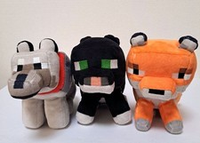 Minecraft Plush Wolf, Cat, Fox
