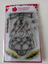 Christmas 'Glass Tree' Clear Stamp Set by Woodware- 6 Stamps