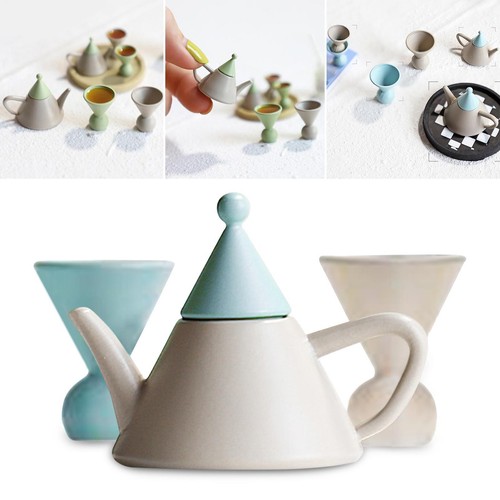 Dollhouse miniature teapot set - teapot,
