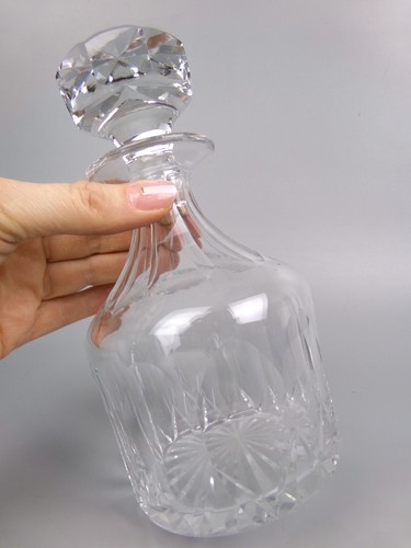 Cut crystal glass decanter - cut,