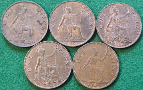 British pennies victoria - british, :
