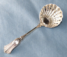 Vintage Antique Sheffield Silver Plated Sugar Sifter Spoon 1886 Shell Pattern