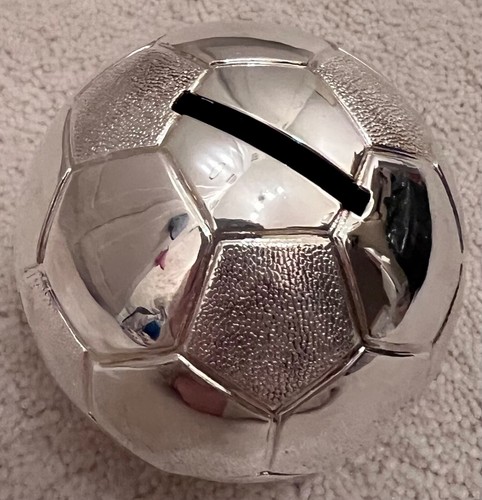 Silver football ornament - football, piggy
