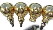 4 BED KNOBS solid Brass small