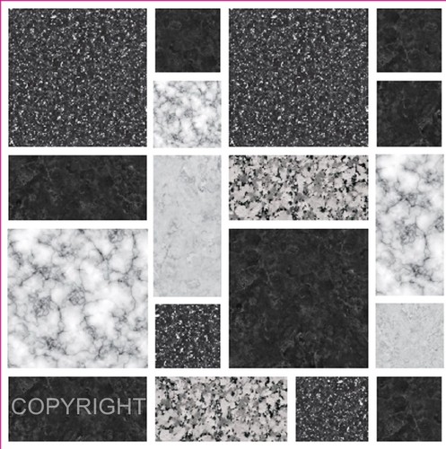 Black mosaic stone tile - black,