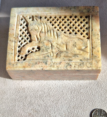Hand carved pierced - carved, unicorn