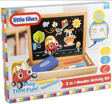 Little Tikes 3-In-1 Wooden Activity Play Set chalkboard whiteboard magnetic