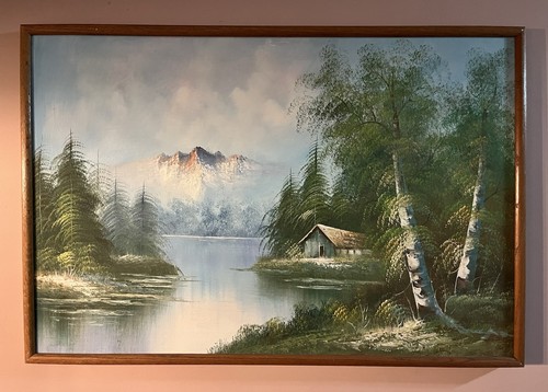 Lakeside cabin landscape - lakeside,