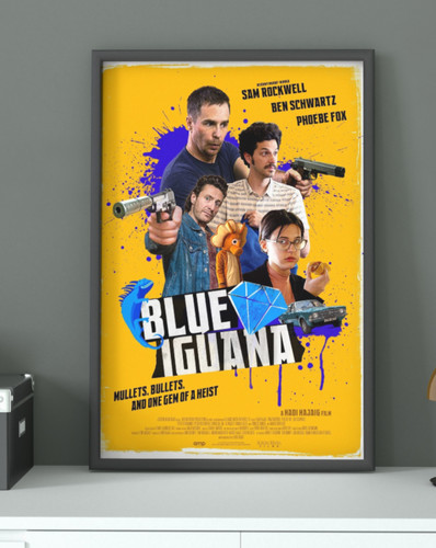 Blue iguana 2018 unframed - blue,