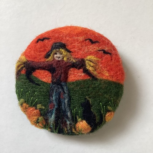 Needle felt brooch autumn - felt,