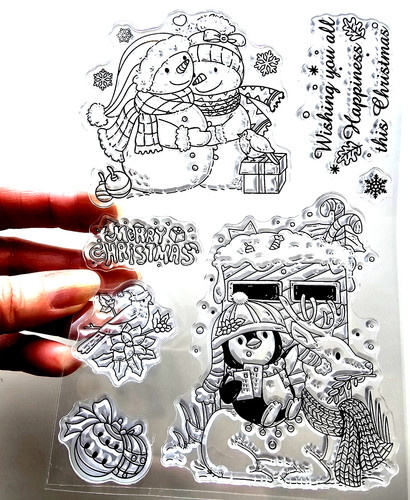 Clear stamps snowman penguin - clear,
