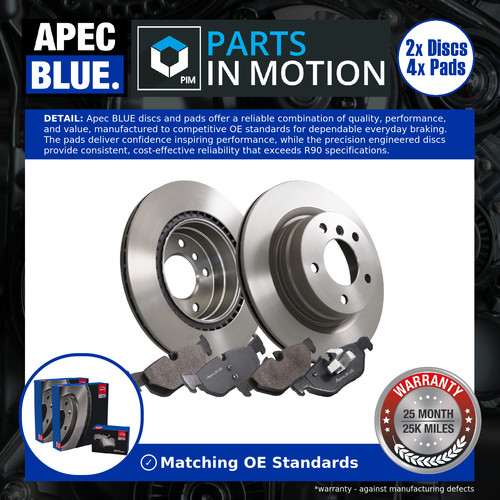 Vented brake discs and pads - 2x,