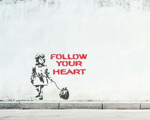 Banksy follow your heart - banksy,