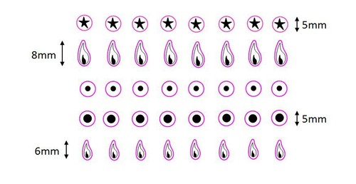 Tiny hob gas flame - , stickers