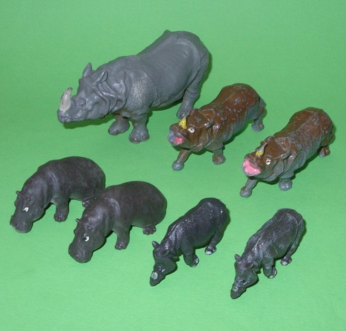 Britains zoo 7x rhinoceros - /,