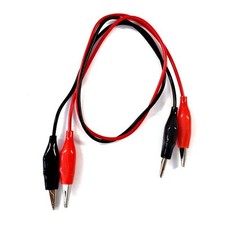 1x Red and 1x Black PVC Insulated 480mm Crocodile Lead Test Clip Pack