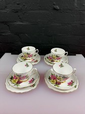 4 x Colclough 7875 Flowers Tea