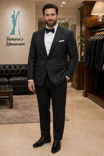 Black paisley tuxedo jacket - paisley,