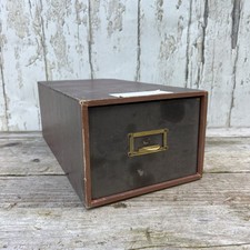 Vintage Office Desk Index Card Filing Drawer Box File