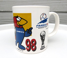 VINTAGE FRANCE WORLD CUP 98 OFFICIAL MASCOT FOOTBALL STAFFORDSHIRE MUG CUP RARE