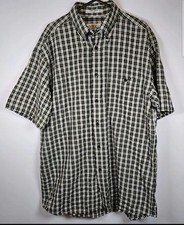 Orvis Short Sleeve Shirt Country Wear Pocket Checked Cotton Green - Size Medium