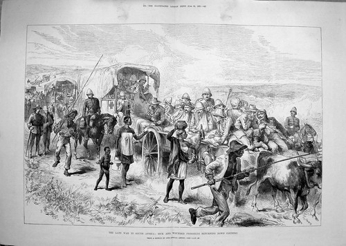 Old antique print 1881 - old, war