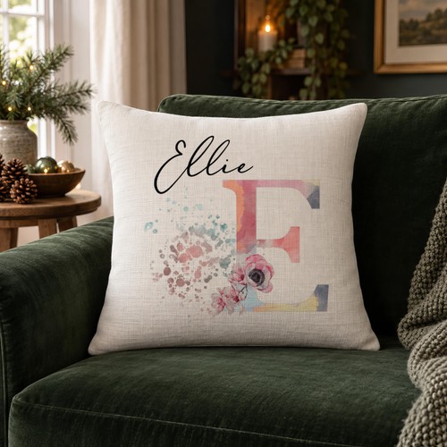 Personalised floral cushion - floral,
