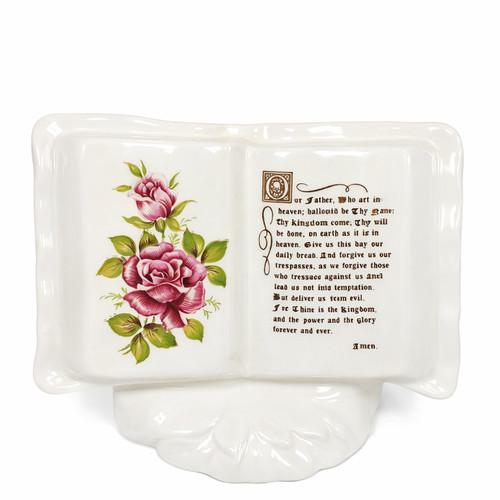 Vtg ceramic lord prayer - lord's, book