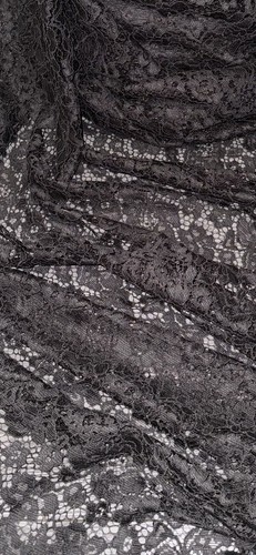 Dark grey floral guipure - floral, lace
