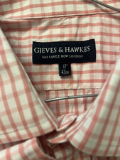 Gieves & Hawkes Saville Row London Men's Pink Check Shirt Long Sleeve Collar 17”