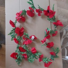 CB Imports Artificial Poppy Flower Garland - 6ft, Red