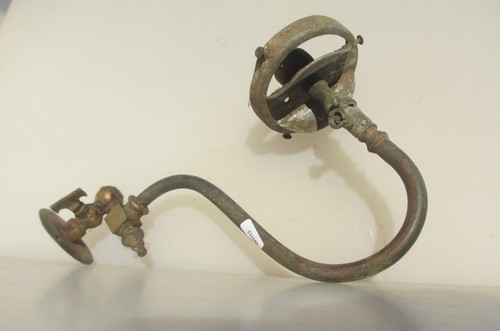 Victorian brass gas wall light - gas,