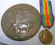 Victory medal plaque to - &, 1st